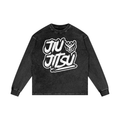Jiu Jitsu Acid Wash Oversized Long Sleeve T-Shirt
