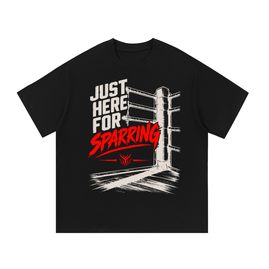 Just Here for Sparring – Premium Boxing Graphic Cotton T-Shirt