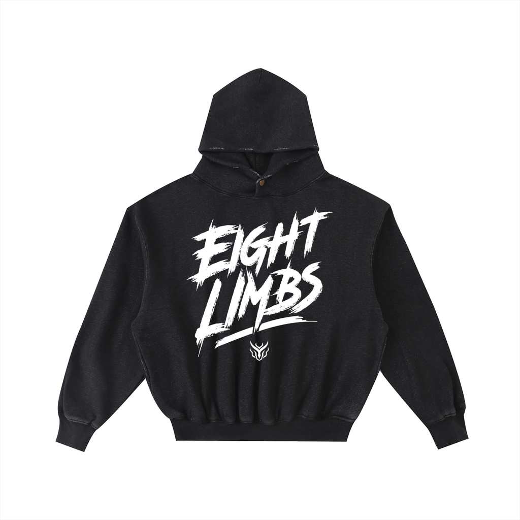 8 Limbs Frayed Enzyme Washed Fleece Hoodie