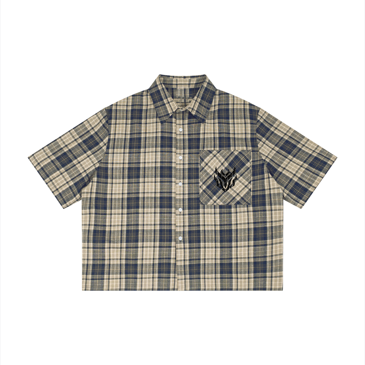 Unisex Plaid Boxy Short Sleeve Shirt