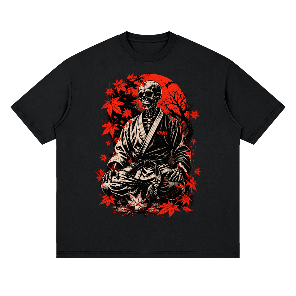KBMT Skeleton Jiu Jitsu Streetwear Loose Drop Shoulder T-Shirt