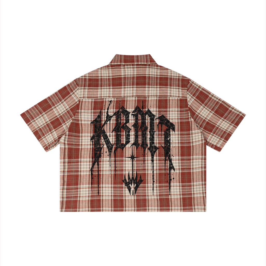 KBMT Plaid Boxy Short Sleeve Shirt