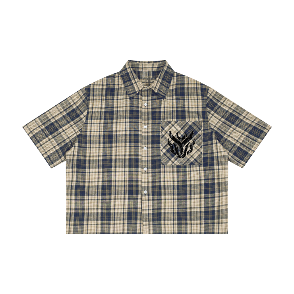 KBMT Plaid Boxy Short Sleeve Shirt