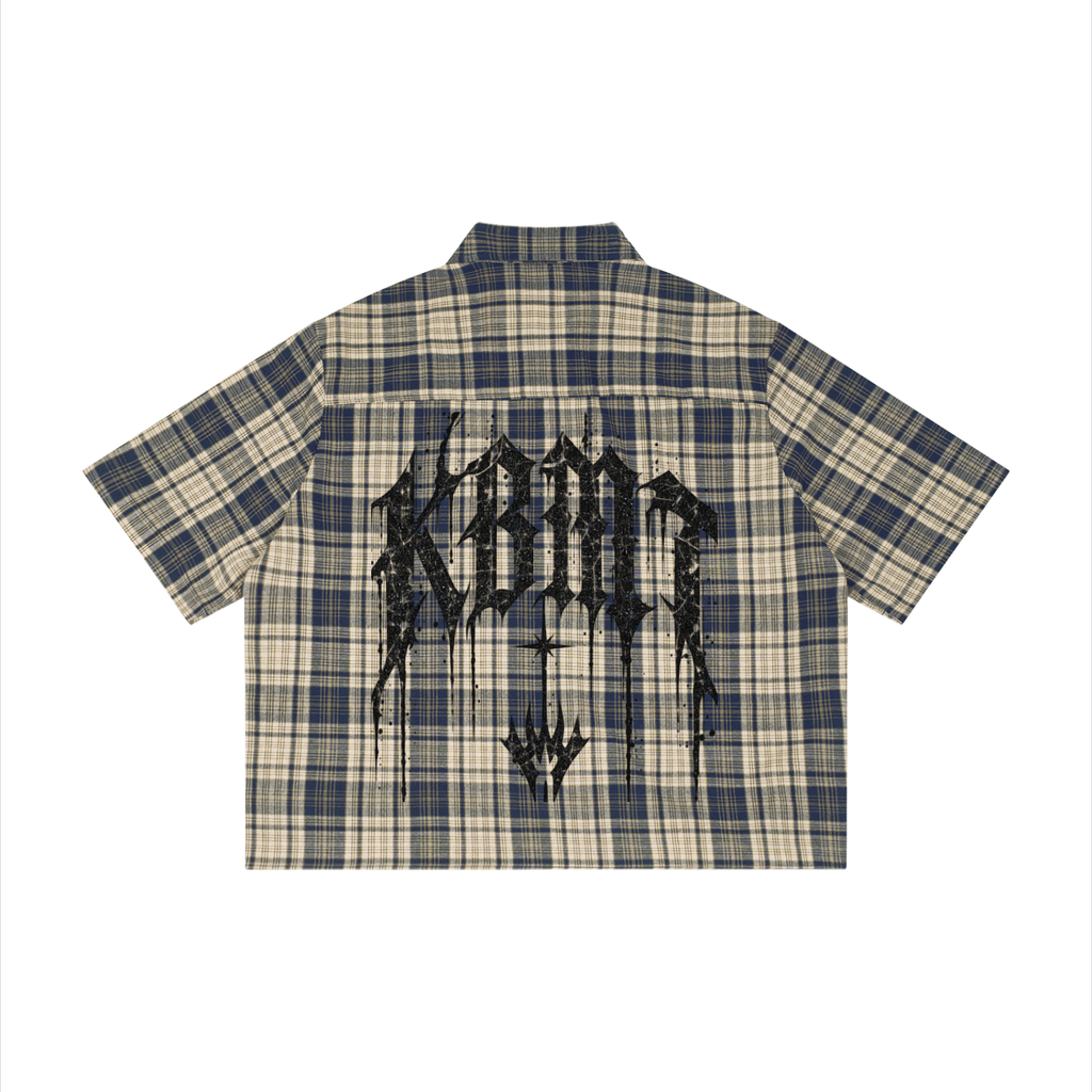 KBMT Plaid Boxy Short Sleeve Shirt