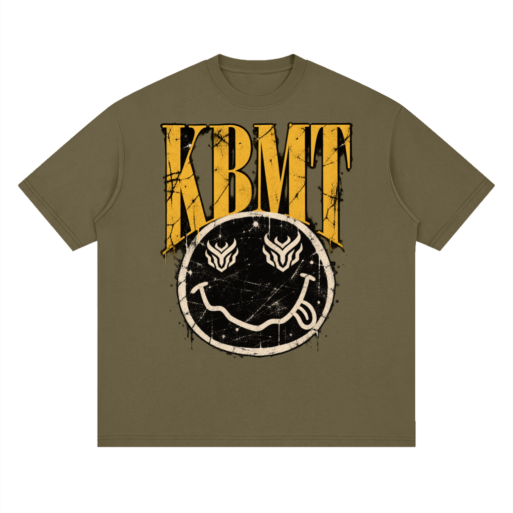 KBMT Face Streetwear Loose Drop Shoulder T-Shirt
