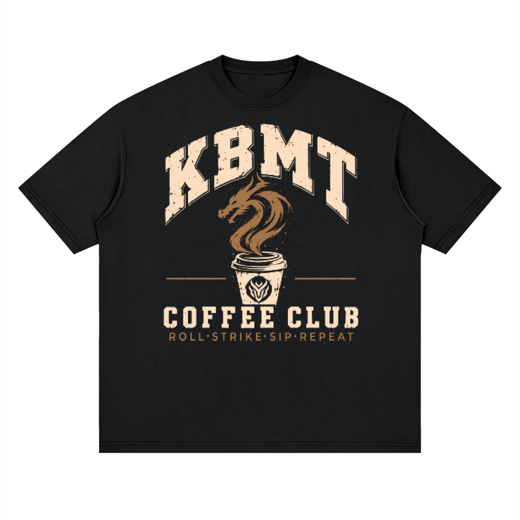 KBMT Coffee Club Graphic T-Shirt – Vintage Drop Shoulder Streetwear Tee