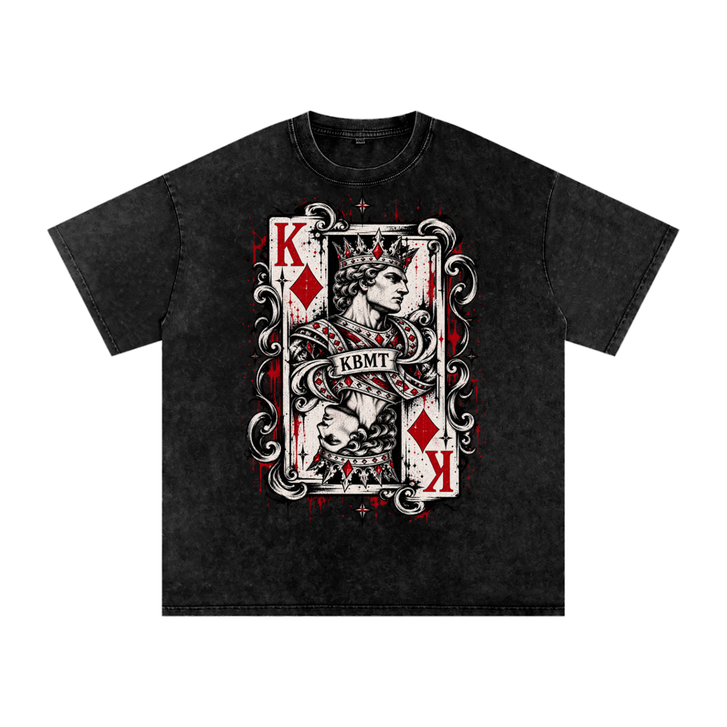 Snow Washed Oversized Graphic Cotton T-Shirt