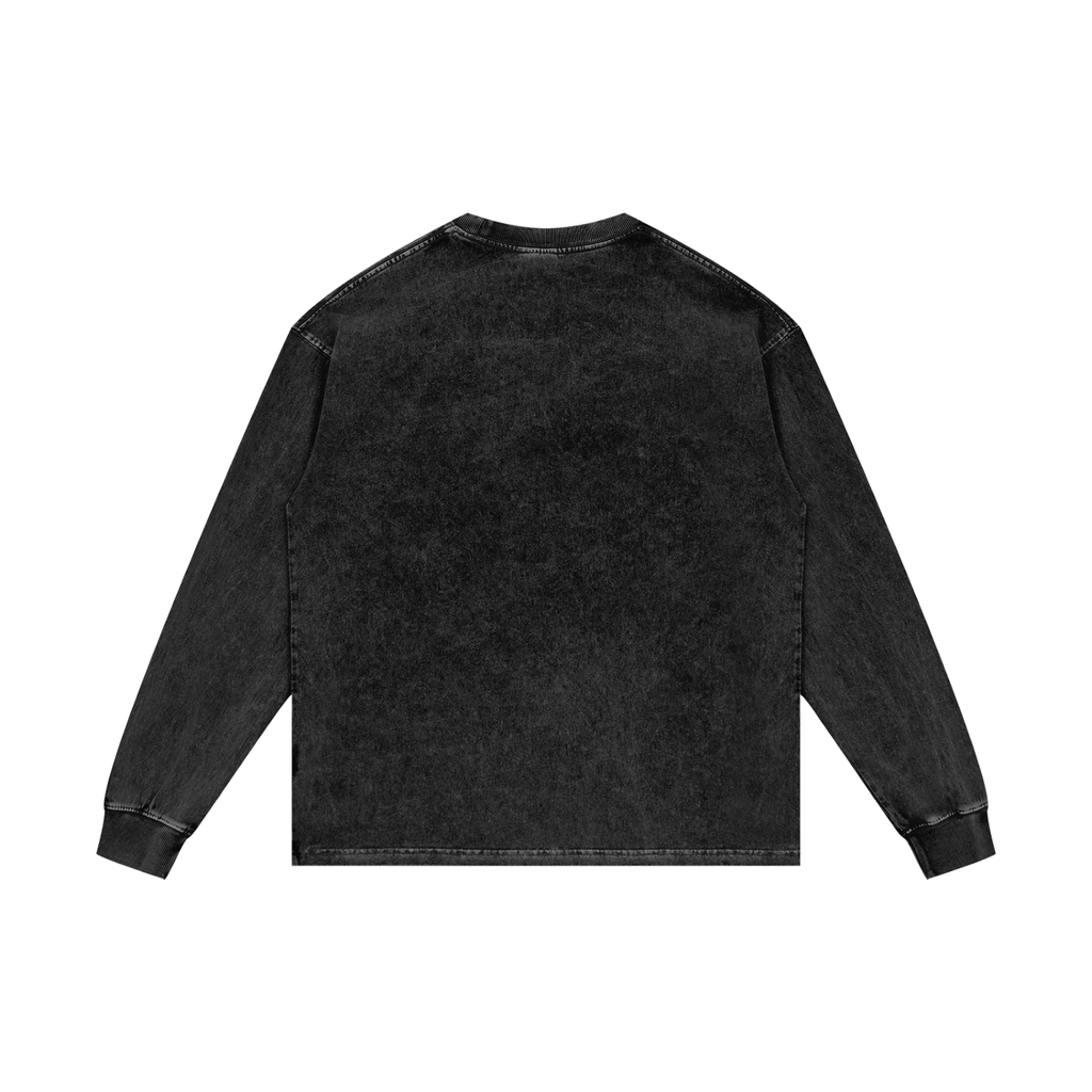 Jiu Jitsu Acid Wash Oversized Long Sleeve T-Shirt